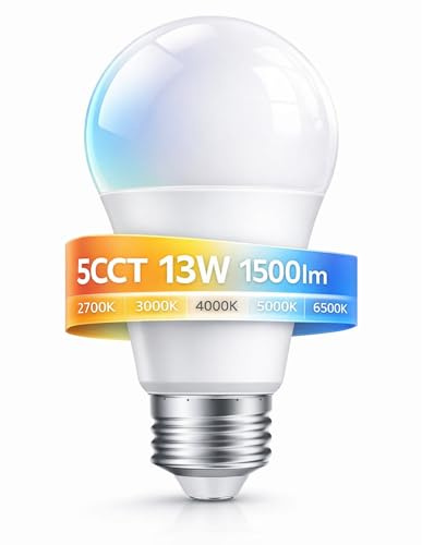 ADAKAT LED 5CCT Birne E27 13W 1500lm | Farbtemperatur einstellbar 2700K 3000K 4000K 5000K 6500K