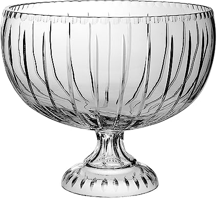 Barski - European Crystal - Handmade - Large Centerpiece Footed Bowl -Punch Bowl - 12 D - (12 Diameter) - 270 oz - 8.5 quarts - Made in Europe