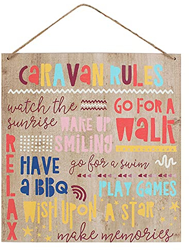 Señal de Madera Reglas para Vivir en Caravana - Something Different