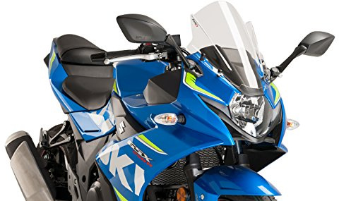 Puig 9722W Z-Racing aerodynamic and sporty windscreen in 3 mm acrylic with double height and side channels that improve protection and stability, Clear