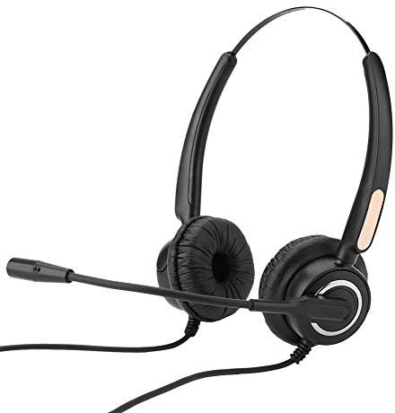 Kabelgebundener RJ9-Ohrhörer, integriertes Mikrofon-Ohrhörer-Headset mit Rauschunterdrückung mit Lautstärkestimmung und Stummschaltung für Callcenter, Kundendienstcenter usw.