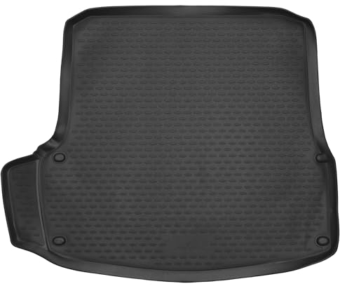 WALSER XTR Kofferraumwanne für Skoda Ocatavia II (Octavia 2) Limousine 2004-2013, 100% passgenaue Antirutschmatte Auto, Gummimatte Auto, Kofferraum Schutzmatte, Anti Rutsch Matte Gummi