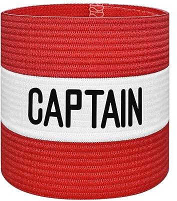 VerteLife Kapitänsband Spielführerbinde für Fußball und Rugby, Gummielastische Armbinde Kapitän Armbinde, Captains Armband für Erwachsene - Rot