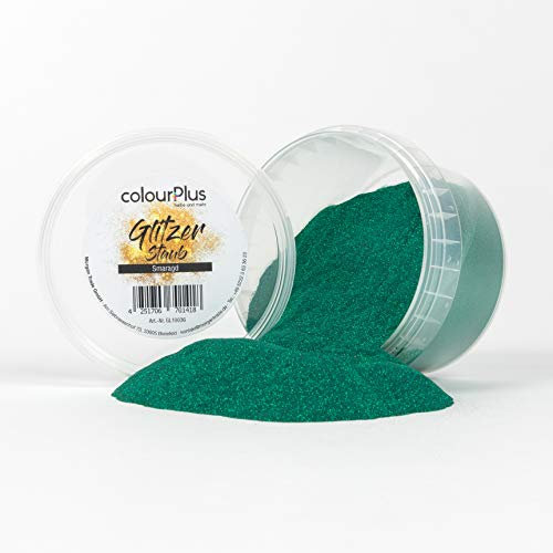 colourPlus Glitzer Staub (Smaragd) Glitter-Zusatz zum Veredeln von Wandfarben auf Wasserbasis oder zum Basteln, Made in Germany