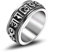 Daesar Punk Edelstahlringe für Männer Buddha Om Mani Padme Hum Gothic Silber Schwarz Ring Freundschaftsring Größe 62 (19.7)