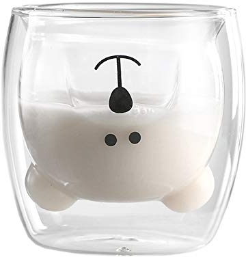 MUCHENGGIFT Old Fashioned Glasses, Cute Beer Mug, Bear Mug, Coffee Couple, Glass Mug, Valentine's Day, Birthday Gifts