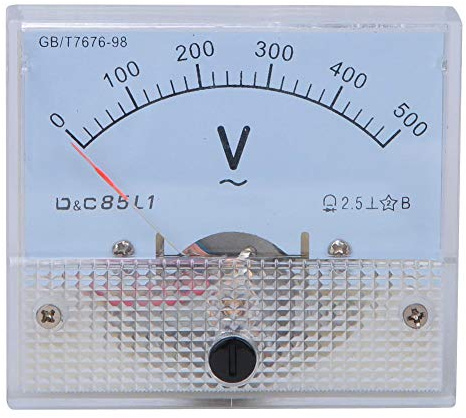 Puntatore quadrato analogico Volt Indicatore pannello ago Puntatore AC Voltmetro 0-500V Scala Scala Misuratore di tensione Misuratore Pannello rivelatore Metri