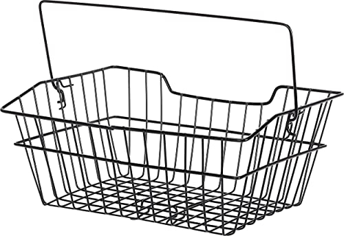 AMIGO Fahrradkorb Hinten 10 Liter - Korb für Heckträger - Bike Basket aus Metall Inklusive Montage - Wetterbeständig - Schwarz