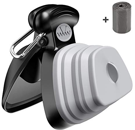 ORIA Recogedor de Caca para Perros y Gatos, Scooper para Recoger Desechos de Caca de Mascotas con 1 Rollo Dispensador de Bolsas, Recoge Excrementos Perro para Herramienta de Recogida