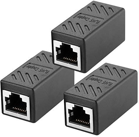 FONGKE Acoplador RJ45, conector RJ45, Cat7, Cat6, Cat5e, extensor adaptador de cable de red hembra a hembra (Bolsa de 3)