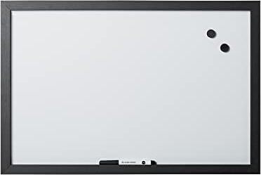 Bi-Office Magnettafel Optimum Whiteboard, trocken abwischbar, Rahmen matt schwarz MDF, 60 x 45 cm