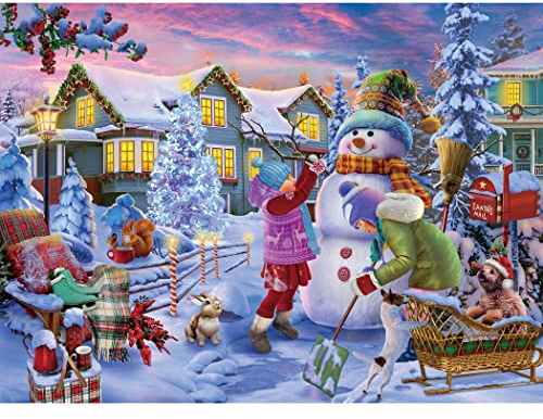 Tektalk Puzzle 500 Teile, Holzpuzzle, Puzzle für Erwachsene, 500 Teile Puzzle für Jugendliche & Erwachsene - Snowman Stacking