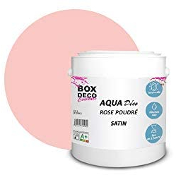 BOX DECO COULEURS Peinture murale acrylique aspect satin Aqua Déco - 2,5 L, Rose Poudré