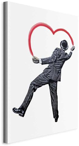murando - Akustikbild Mann Liebe Heart, Schallschutz, Wohnzimmer, Büro | Verbessert Raumakustik, reduziert Hall, ideal fürs Büro oder Wohnzimmer, hochwertige Verarbeitung, schnelle Montage, stilvoll