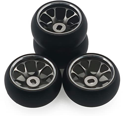 RCAWD RC Rad Reifen, Alloy Auto Drift-Reifen für 1/28 Wltoys K969 K989 P929 Kyosho Rally Modellauto Upgrade Teil 4pcs(Titan)