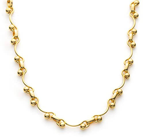 C.Paravano Kette Damen Gold | Twisted Chain Halskette 18Kt Vergoldet | Frauen Schmuck