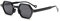 kachawoo Sechseckige polarisierte Retro-Sonnenbrille Promi-Influencer-Sonnenbrille für Street Snap Selfie Ins Trending Shades (BLACK)