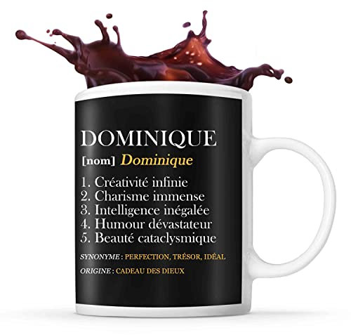 Tasse prénom Dominique Définition Perfection | Mug Prénom humour idéal pour cadeau original et drôle