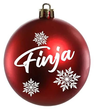 Weihnachtskugel mit Name Bedruckte aus Glas 8cm Wunschtext | Matt &Glänzend Personalisierte Christbaumkugel Groß | Weihnachten, Weihnachtsbaumschmuck | Kugeln (Matt, Rot)