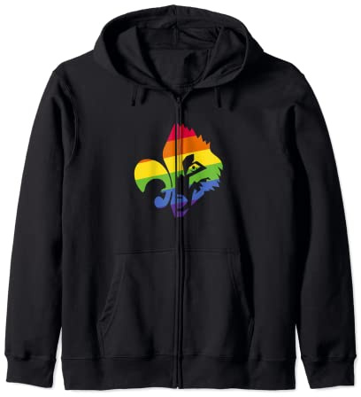 Pfadfinder LGBT Wolf Lilie für Gay Scout Kapuzenjacke