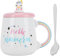 Tazza Unicorno Tazza Tazza da Latte Tazza da Caffè Tazza da Viaggio Per Animali Simpatica Tazza da Cappuccino con Coperchio E Cucchiaioessori Per Bere Per La Casa E L'ufficio(Unicorno Magico)
