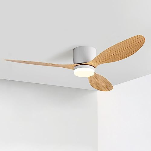 Moddeny Ventilador de Techo pequeño de Montaje Empotrado de 42 Pulgadas con luz Ventiladores de Techo LED con Luces y Control Remoto Ventilador de Techo de Dormitorio Moderno de bajo Perfil