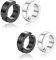 4 pièces Non-Piercing Boucles d'oreille Clip d'oreille Faux Anneaux d'oreille pour Hommes et Femmes, en Acier Inoxydable, 2 Couleurs
