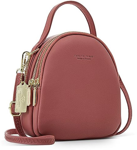 DORRISO Carino Piccolo Zaino Donna con Foro Auricolari Piccolo Moda Borsetta per Viaggio Lavoro Scuola Quotidiano Casuale Impermeabile Comodo Pelle PU Semplice Mini Donna Backpack Rosa A