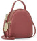 DORRISO Loisir Petit Sac à Dos Femme Mignon Mode Mini Sac D'école avec Trou pour Écouteurs Sac à Main pour Voyage École Quotidien Travail Vacances Cuir PU Femmes Sac à Dos Rose A