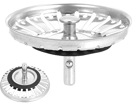 Coolty 2 Pièces Bouchon Evier Cuisine 84mm Filtre évier Cuisine Acier Inoxydable Panier d'évier Crépine Cuisine Meilleur pour Vidange et Antiblocage