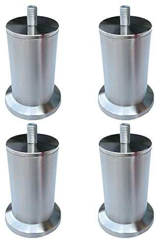 Pied de Table Pied Meuble Lot de 4 Pieds de Meubles, Pieds de Rechange en métal Robustes pour Bricolage, Pieds de Support d'armoire en Acier Inoxydable, rehausseur de Meubles pour Pouf de ca