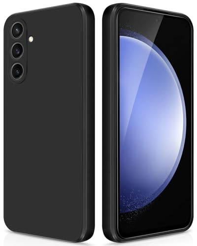 GiiYoon Hülle für Samsung Galaxy S23 FE, Schwarz | Silicone Case, Seidig Weiches Gefühl, Stoßschutz, Kratzfest, Mikrofaser-Innenfutter