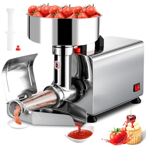 OPSREY Commercial Tomato Milling Machine, 370W Electronic Tomato Sieve, Stainless Steel Fruit Press, 90-160kg/h Tomato Press, Automatic Tomato Strainer, Squeezer for Sauce Maker for Strawberries