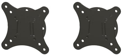 TM Electron TMSLC001 Soporte de Pared Universal Fijo para monitores o televisores LED, OLED, LCD, Plasma de 10 hasta 24, MAX. 25Kg, VESA 100X100, Negro (Paquete de 2)