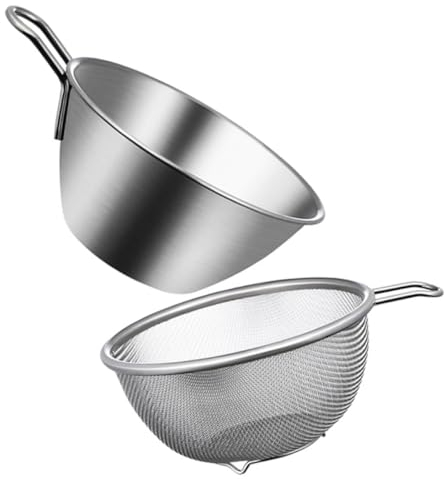 MAGICLULU Egg Beating Pot with Handle Stainless Steel Mixing Bowl Set for Baking Cream Whipping Salad Preparation Kitchen Cookware 4.6X2.5X2.2 Inch