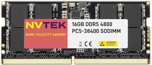NVTEK 16GB (1X16GB) DDR5 4800MHZ PC5-38400 SODIMM 1Rx8 1.1V 262-PIN Non-ECC Laptop PC Computer Memory