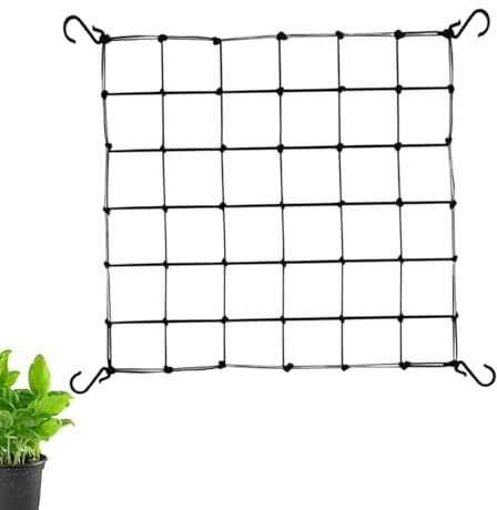 40x40cm Pflanzenstütze Scrog Netz, Pflanzen-Rankgitter Mit 4 Haken, Elastisches Rankgitter Für Gewächshauszelt | Garten Pflanzennetz Hakengittergitter Rankhilfe Stütznetz Für Gemüse Früchte Blumen