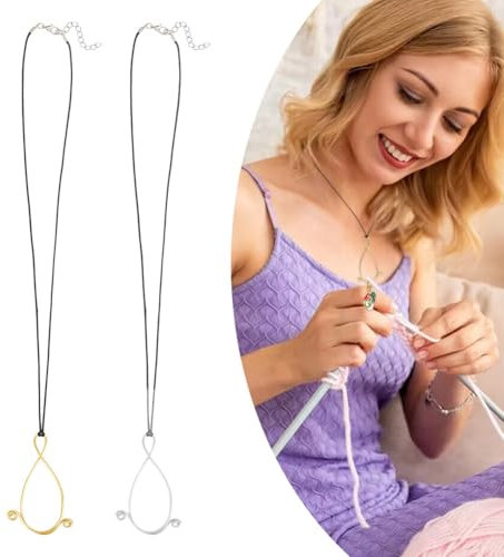 NBEADS 2 pezzo di Collana Portoghese Regolabile In Maglia, Strumento per Lavorare A Maglia per Il Controllo Della Tensione Del Filato Spillo per Maglieria Che Lavora A Maglia All'Uncinetto