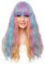 Gewellt Perücke Bunte Lang - Regenbogen Cosplay Kunsthaar Wig für Damen - Synthetische Perücke für Alltag, Party, Karneval, Fasching, Weihnachten