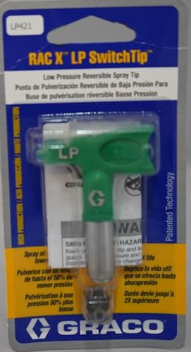 Düse für Graco LP 421 Airless-Pistole von 20 bis 25 cm, Öffnung 0,021 Zoll, umkehrbare Düse