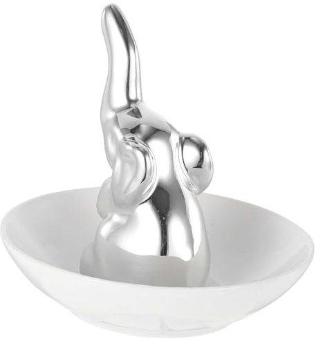 TINEASUR Bandeja Para Platos Y Aretes De Plata Para Guardar Joyas En El Escritorio