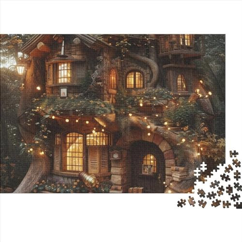 Treehouse Wooden 1000 Piece of Puzzle DIY 1000 Pieces Puzzle Games Extremely Detailed Lifelike Great Gift for Adults 1000pcs (75x50cm)