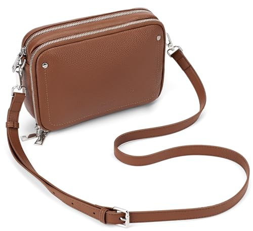 befen Echtleder Crossbody Bag Damen Klein RFID-Blockierung Handy Umhängetasche Damen Handytasche zum Umhängen, Moderne Leder Handtasche Kleine für Arbeiten Einkaufen Reisen