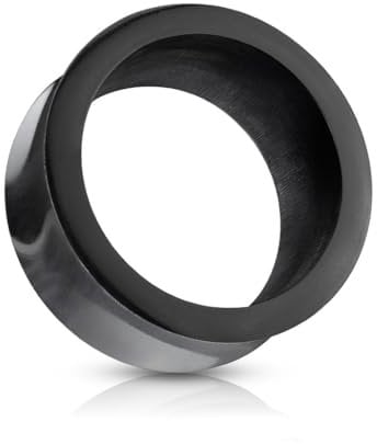 beyoutifulthings Ohr-Tunnel Büffel-Horn Schwarz Ohr-Piercing Ohr-Schmuck Plug Saddle Fit Sattel-Verschluss 16-mm