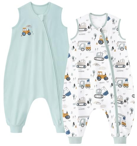 Unnivoll Gigoteuse à Pied 18-36 Mois, Gigoteuse Été Tog 0.5, 100% Coton, Turbulette pour Bébé Nouveau-né Garçons Filles