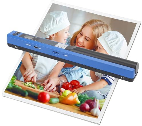 Tragbarer Scanner, Handheld -Foto -Scanner, für A4 -Farbdokumente, 300/600/900DPI JPG PDF -Format, Bild, Stand Document Reader Laden Bilder über USB -Kabel auf den Computer hoch.