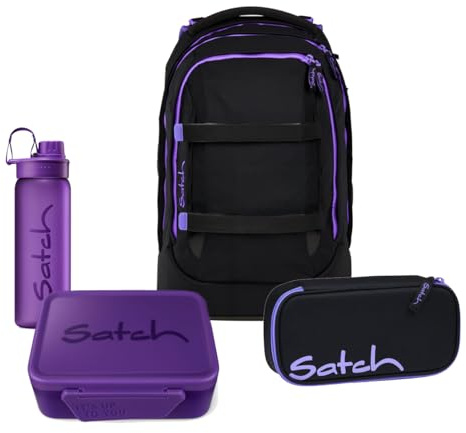 Satch Pack Schulrucksack Set 4tlg. inkl. Lunchset (Purple Phantom)