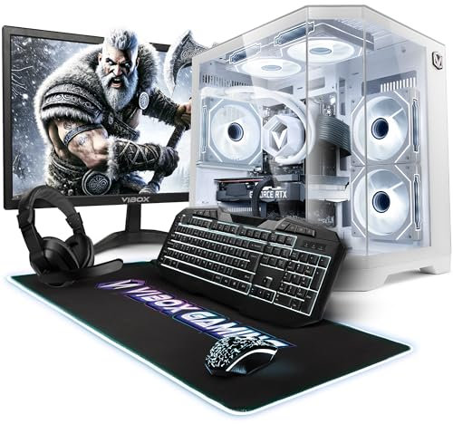 VIBOX IV-587 PC Gamer Complet • 23 Écran • AMD Ryzen 7 5700X 4,6 GHz • Nvidia RTX 4060 8 Go • 16 Go RAM • 1 to NVMe M.2 SSD • Windows 11 • WiFi