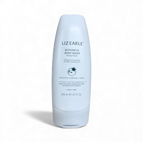Liz Earle Orange Flower Botanical Body Wash for All Skin Types with Oat, Lavender and Sweet Orange Fruit, 200ml