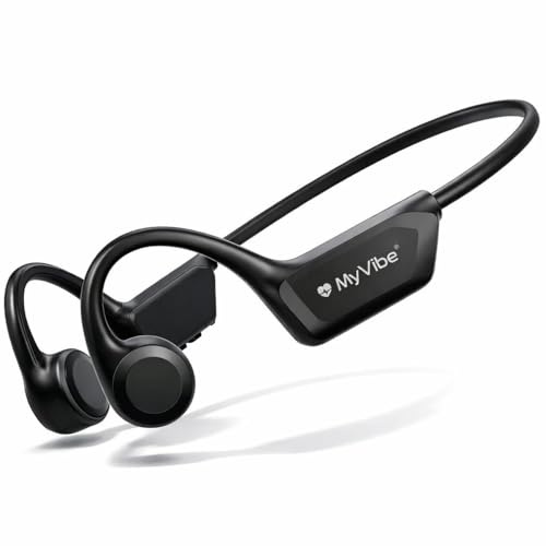 MYVIBE is Good Casque Conduction Osseuse Bluetooth 5.4 – Écouteur Conduction Osseuse Oreilles Ouvertes avec Micro, IPX5 Étanche – Ultra Léger 30g – Course à Pied, Cyclisme hors route, Randonnée, Sport